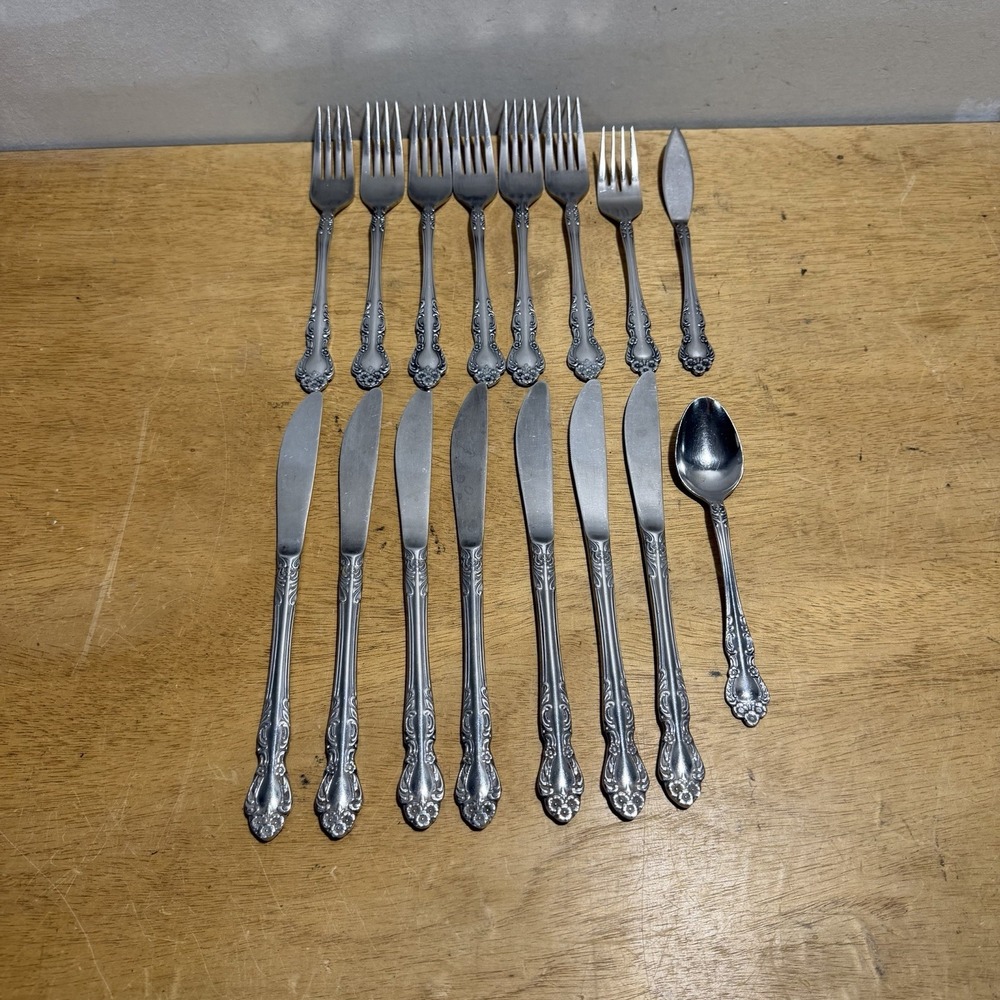 EKCO Eterna BEAUMONT Stainless Japan Flatware Silverware Set of Forks Knives 16